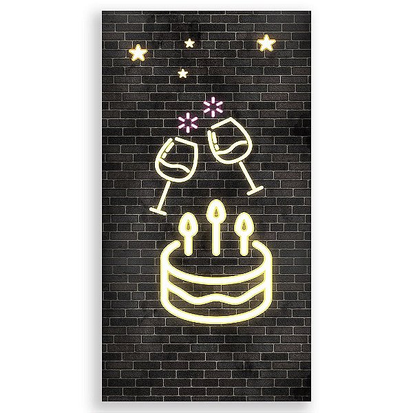 Capa Mini Faixa Lateral Sublimado - Aniversário Neon