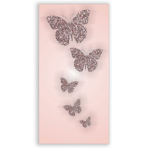 Capa Mini Faixa Lateral Sublimado - Gliitter Rose Borboleta