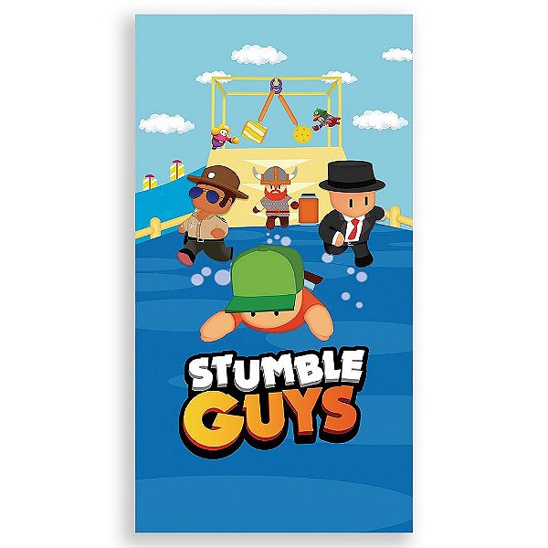 Capa Mini Faixa Lateral Sublimado - Stumble Guys Azul
