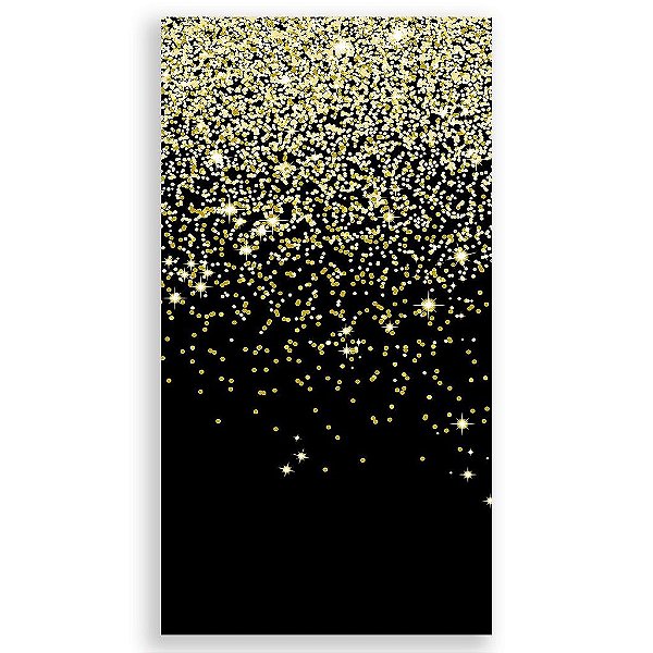 Capa Mini Faixa Lateral Sublimado - Glitter Preto Dourado