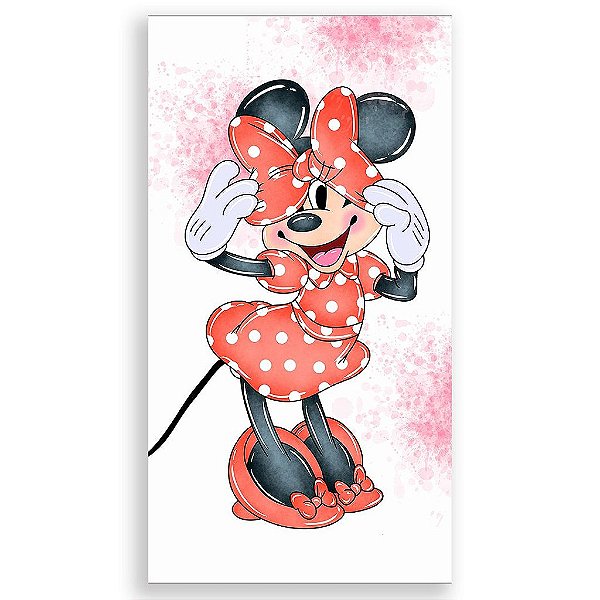 Capa Mini Faixa Lateral Sublimado - Minnie Vermelha