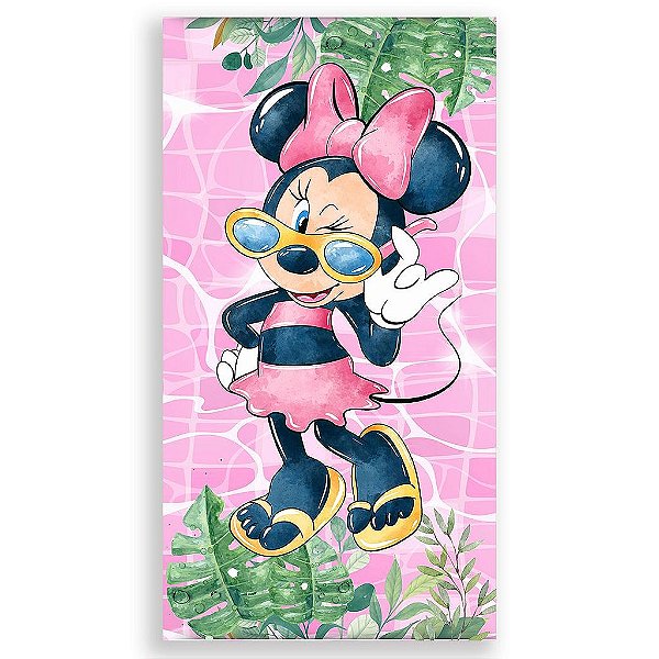 Capa Mini Faixa Lateral Sublimado - Minnie Pool Party