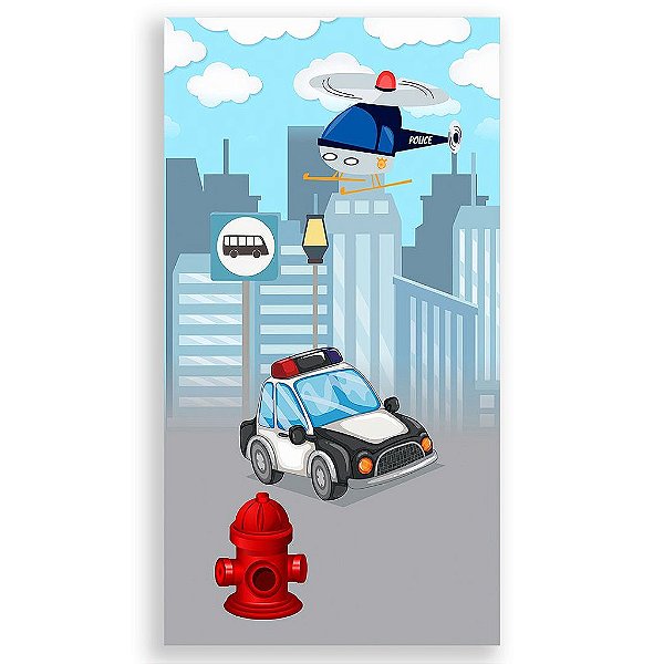 Capa Mini Faixa Lateral Sublimado - Policia Baby