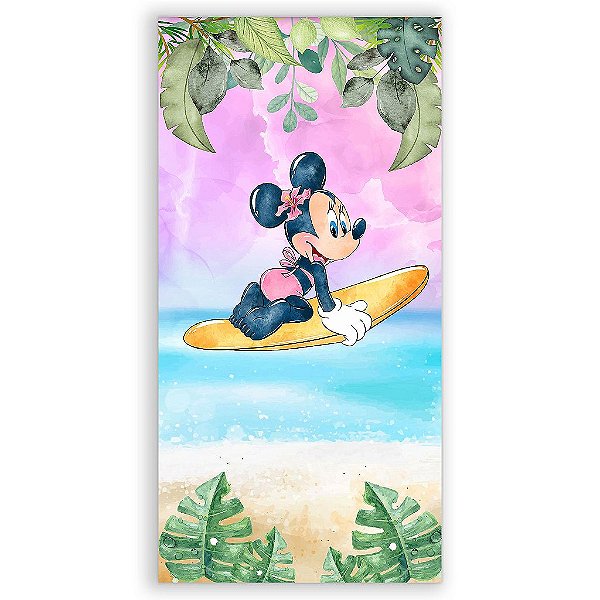 Capa Mini Faixa Lateral Sublimado - Minnie Pool Party