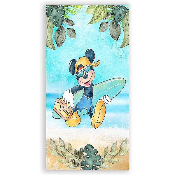 Capa Mini Faixa Lateral Sublimado - Mickey Pool Party