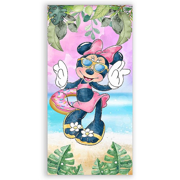 Capa Mini Faixa Lateral Sublimado - Minnie Pool Party