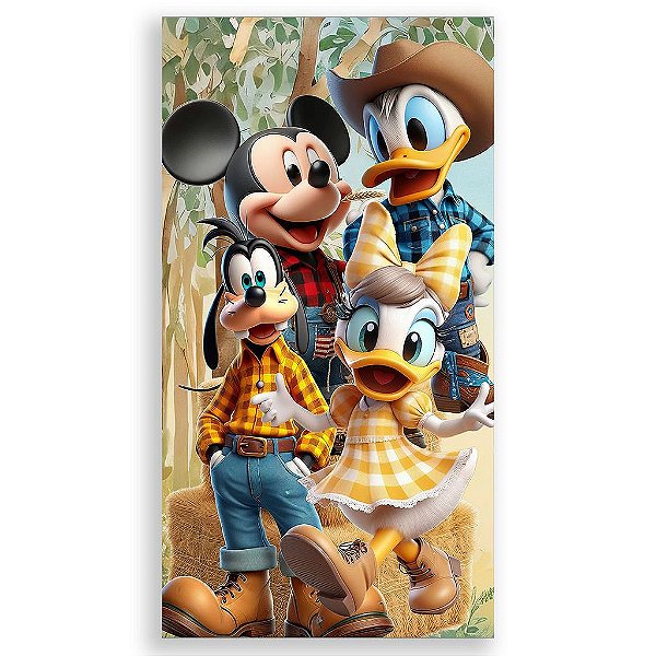 Capa Mini Faixa Lateral Sublimado - Mickey Fazendinha