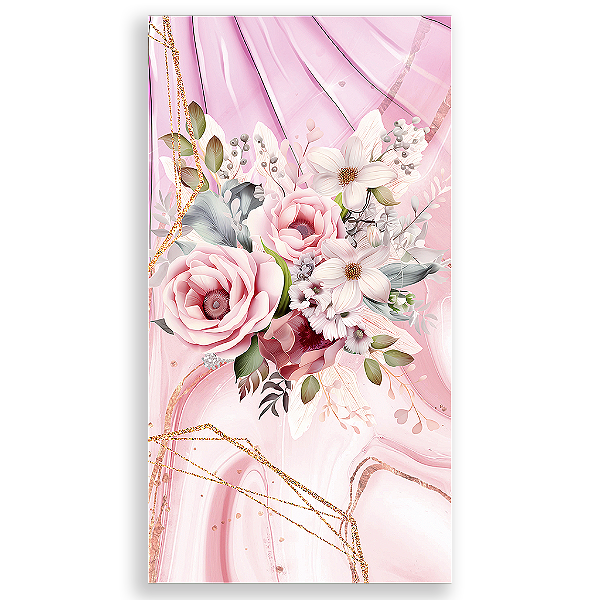 Capa Mini Faixa Lateral Sublimado - 15 Anos Floral