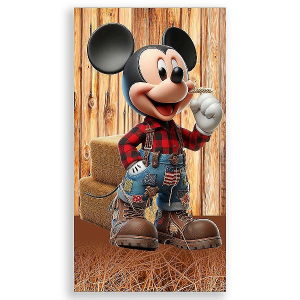Capa Mini Faixa Lateral Sublimado - Mickey Fazendinha