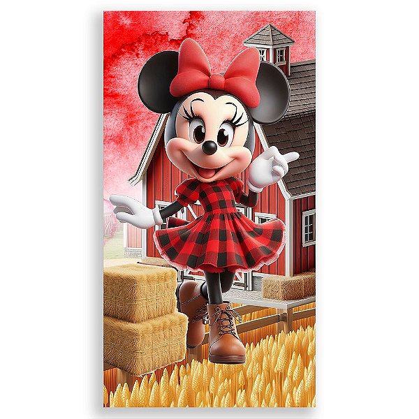 Capa Mini Faixa Lateral Sublimado - Minnie Fazendinha