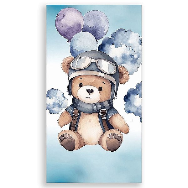 Capa Mini Faixa Lateral Sublimado - Urso Azul