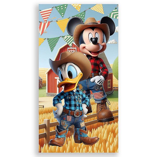 Capa Mini Faixa Lateral Sublimado - Mickey Fazendinha