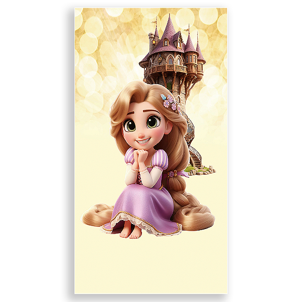 Capa Mini Faixa Lateral Sublimado - Rapunzel Enrolados