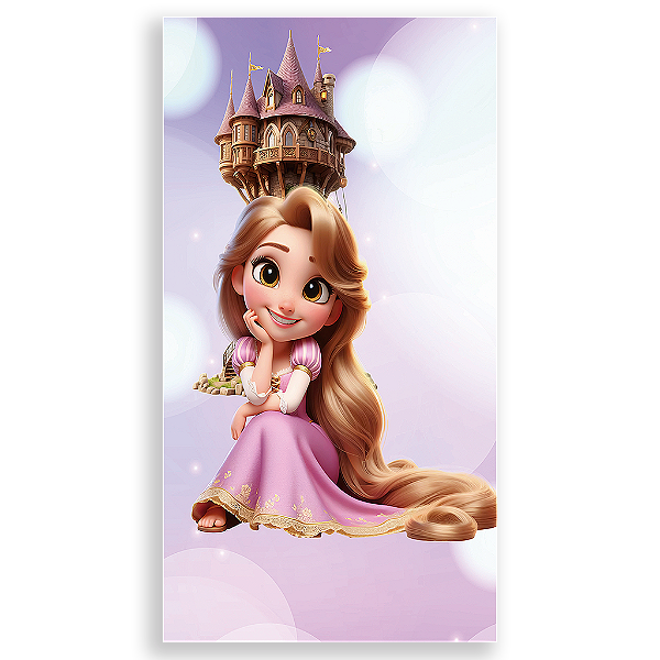 Capa Mini Faixa Lateral Sublimado - Rapunzel Enrolados