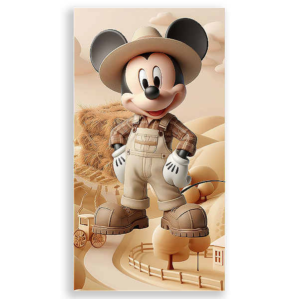 Capa Mini Faixa Lateral Sublimado - Mickey Fazendinha