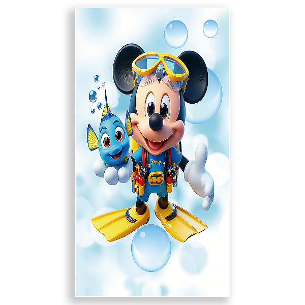 Capa Mini Faixa Lateral Sublimado - Mickey Fundo Mar