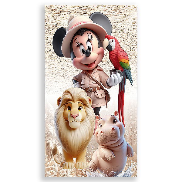 Capa Mini Faixa Lateral Sublimado - Minnie Safari