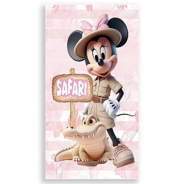 Capa Mini Faixa Lateral Sublimado - Minnie Safari