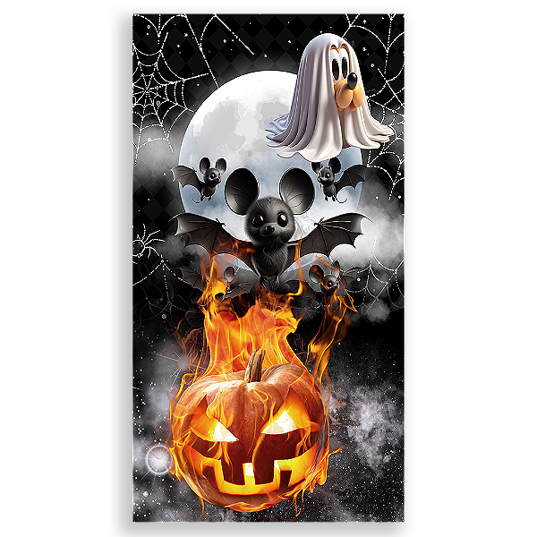 Capa Mini Faixa Lateral Sublimado - Mickey Dia das Bruxas Halloween