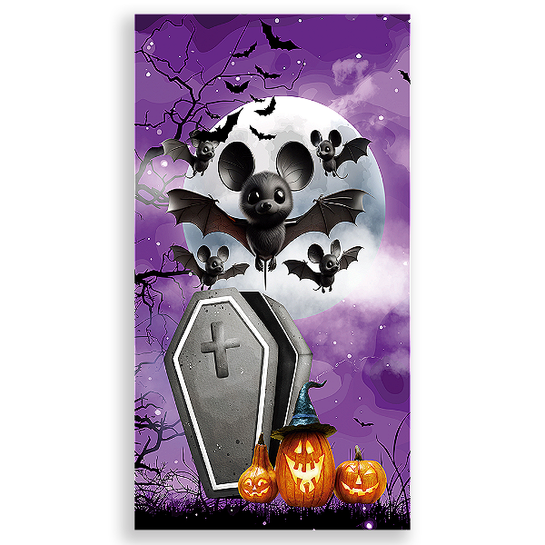 Capa Mini Faixa Lateral Sublimado - Mickey Dia das Bruxas Halloween