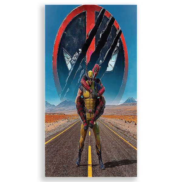 Capa Mini Faixa Lateral Sublimado - Deadpool e Wolverine