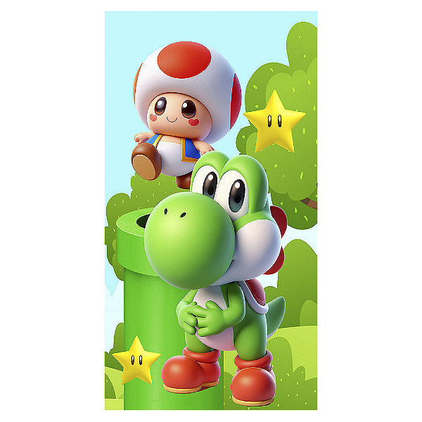 Capa Mini Faixa Lateral Sublimado - Super Mario