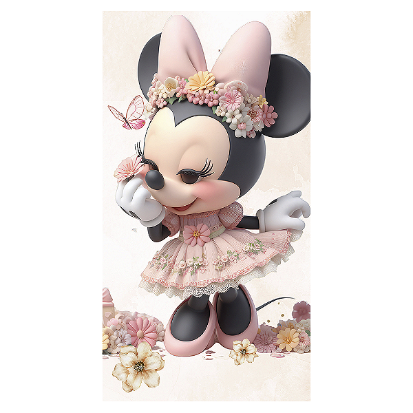 Capa Mini Faixa Lateral Sublimado - Minnie Jardim