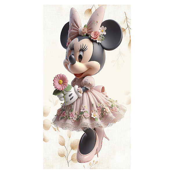 Capa Mini Faixa Lateral Sublimado - Minnie Jardim