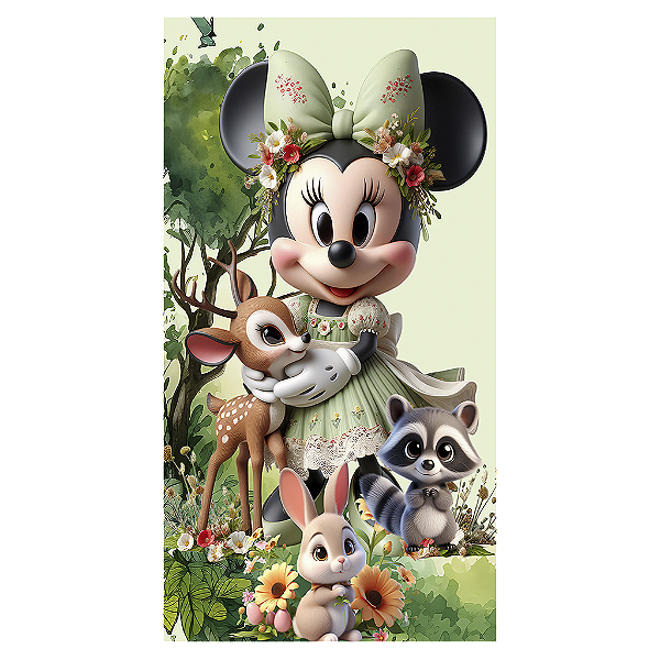 Capa Mini Faixa Lateral Sublimado - Minnie Verde