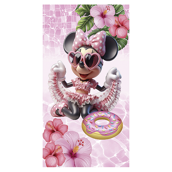 Capa Mini Faixa Lateral Sublimado - Minnie Pool Party
