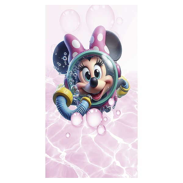 Capa Mini Faixa Lateral Sublimado - Minnie Pool Party