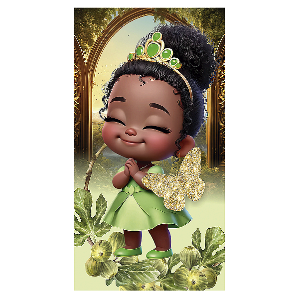 Capa Mini Faixa Lateral Sublimado - Princesa Tiana
