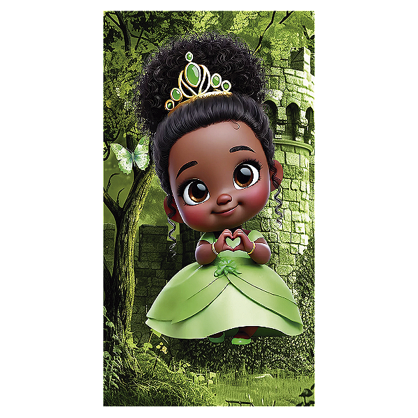 Capa Mini Faixa Lateral Sublimado - Princesa Tiana