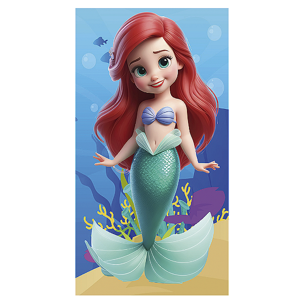 Capa Mini Faixa Lateral Sublimado - Princesa Ariel