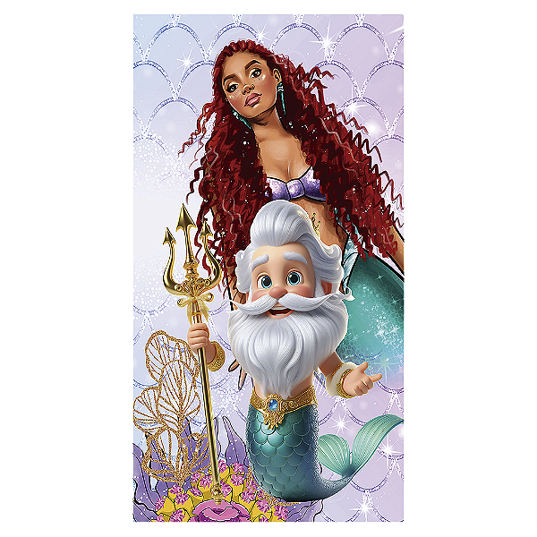 Capa Mini Faixa Lateral Sublimado - Princesa Ariel