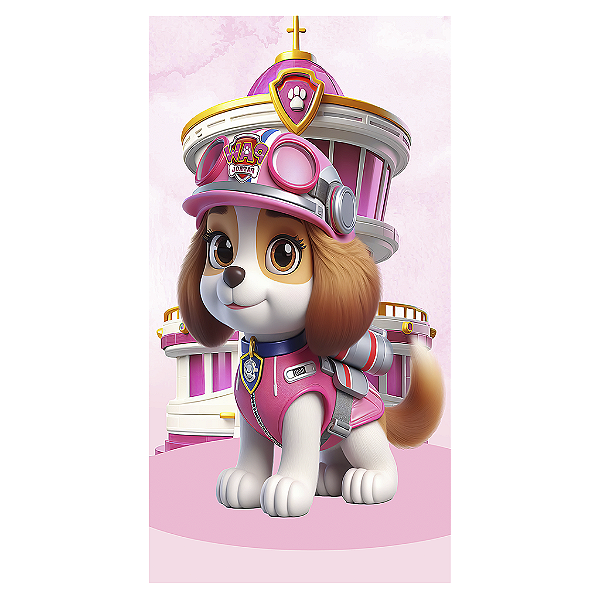 Capa Mini Faixa Lateral Sublimado - Patrulha Canina Rosa
