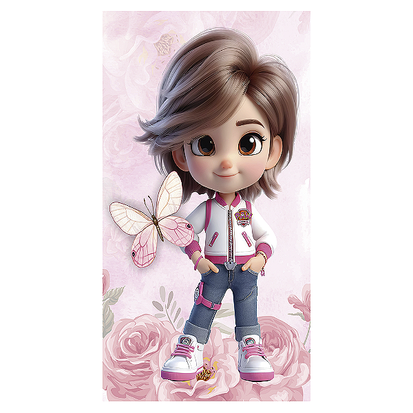 Capa Mini Faixa Lateral Sublimado - Patrulha Canina Rosa