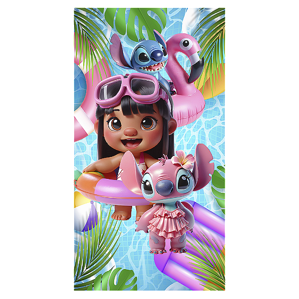 Capa Mini Faixa Lateral Sublimado - Stitch Pool Party