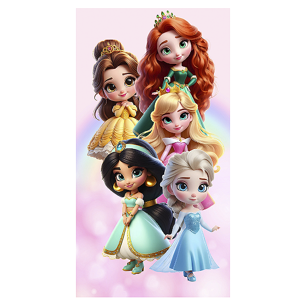 Capa Mini Faixa Lateral Sublimado - Princesas
