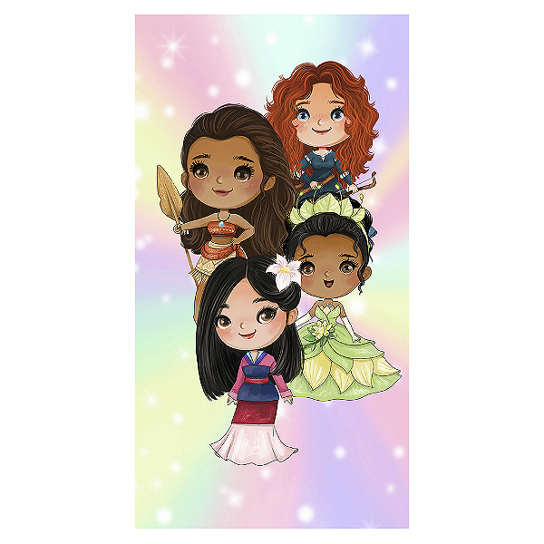 Capa Mini Faixa Lateral Sublimado - Princesas