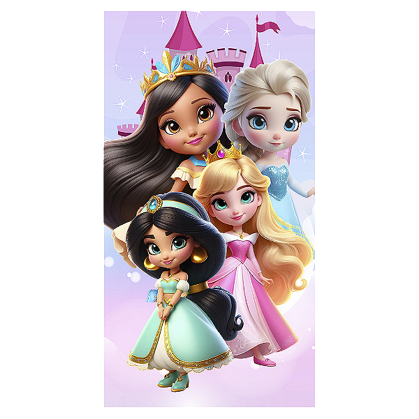 Capa Mini Faixa Lateral Sublimado - Princesas