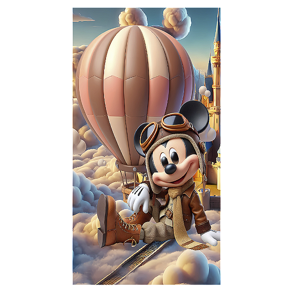 Capa Mini Faixa Lateral Sublimado - Mickey Aviador