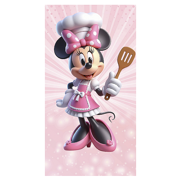Capa Mini Faixa Lateral Sublimado - Minnie Confeiteira
