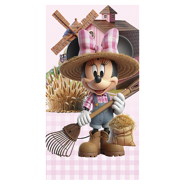 Capa Mini Faixa Lateral Sublimado - Minnie Fazendinha