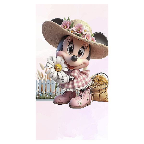 Capa Mini Faixa Lateral Sublimado - Minnie Fazendinha