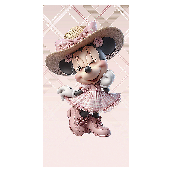 Capa Mini Faixa Lateral Sublimado - Minnie Fazendinha