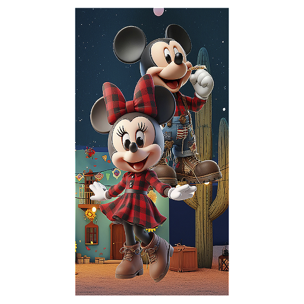 Capa Mini Faixa Lateral Sublimado - Minnie Fazendinha
