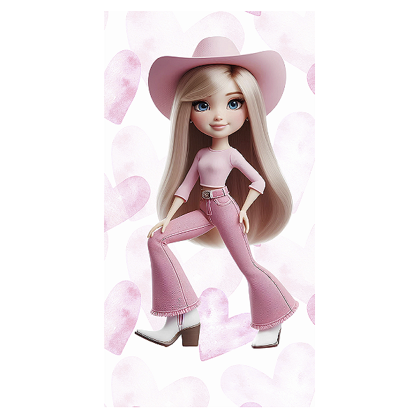 Capa Mini Faixa Lateral Sublimado - Barbie Boiadeira