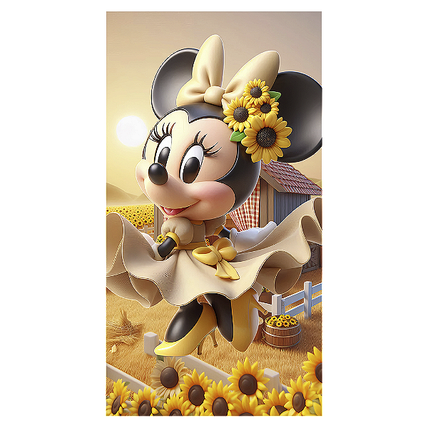 Capa Mini Faixa Lateral Sublimado - Minnie