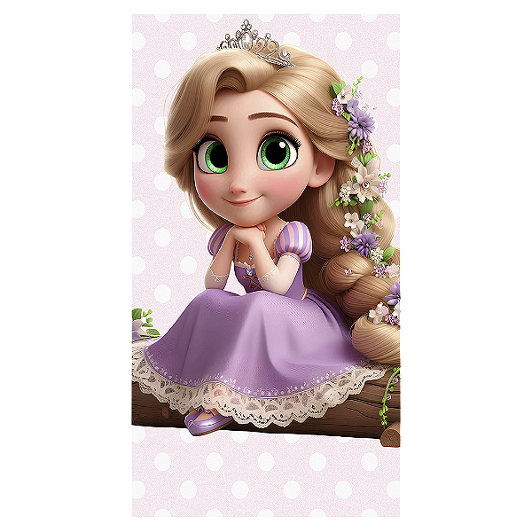 Capa Mini Faixa Lateral Sublimado - Rapunzel